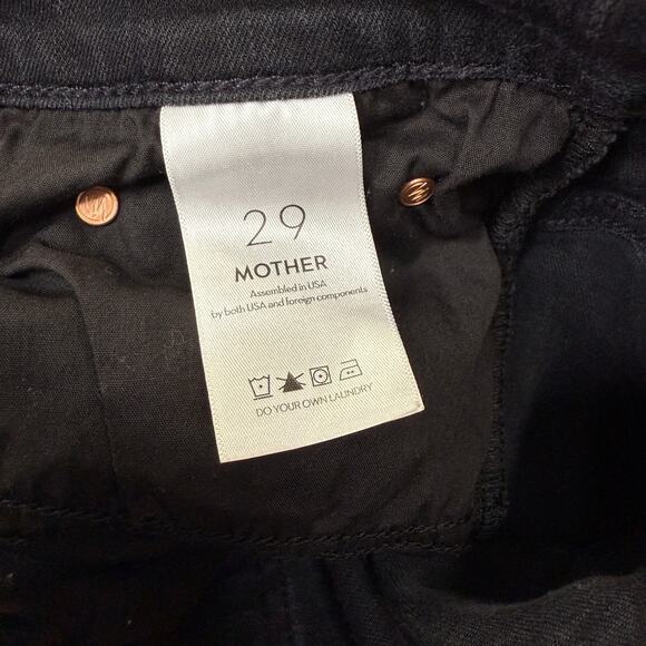 MOTHER Jeans Pixie Swooner Skimp Black Women’s Size 30 Skinny Leg Button Fly - Picture 6 of 7